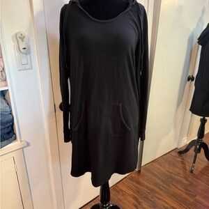 AnyBody Black Sweater Long Sleeve Crew Neck Dress/Tunic